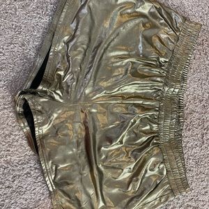 Gold metallic shorts